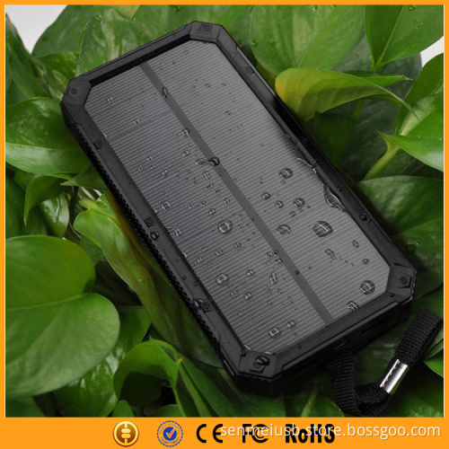Waterproof Real 12000mAh Solar Battery Charger with LED Torch